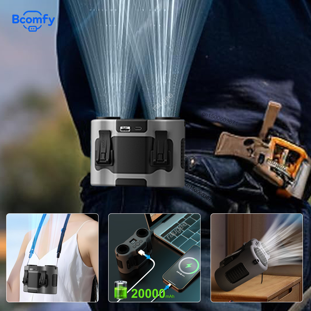 20000mAh Waist Fan Portable Ou - Timer Dual Outlet のレビューと価格