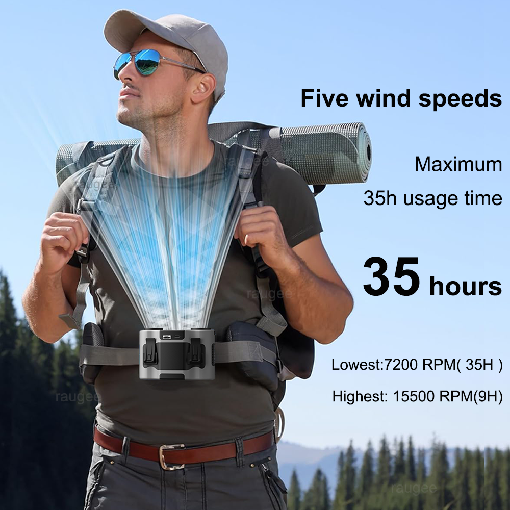20000mAh Waist Fan Portable Ou - Timer Dual Outlet のレビューと価格