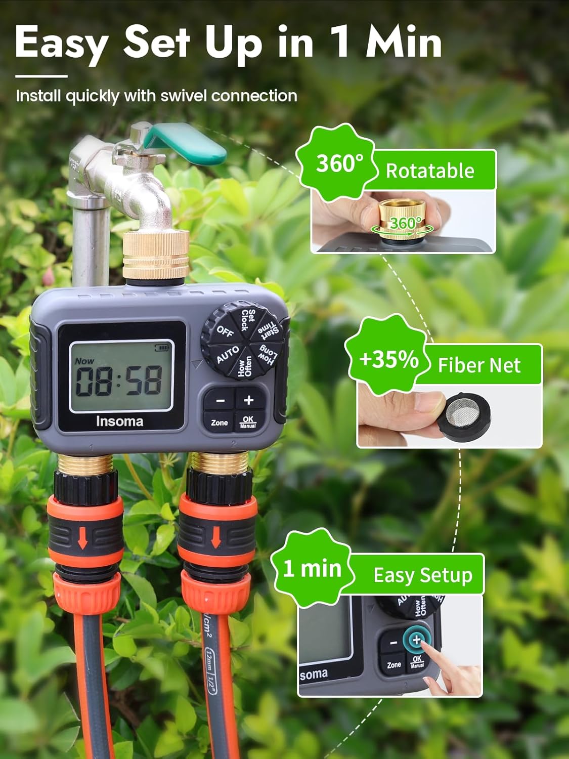 Dual Outlets Smart Irrigation  - Timer Dual Outlet のレビューと価格