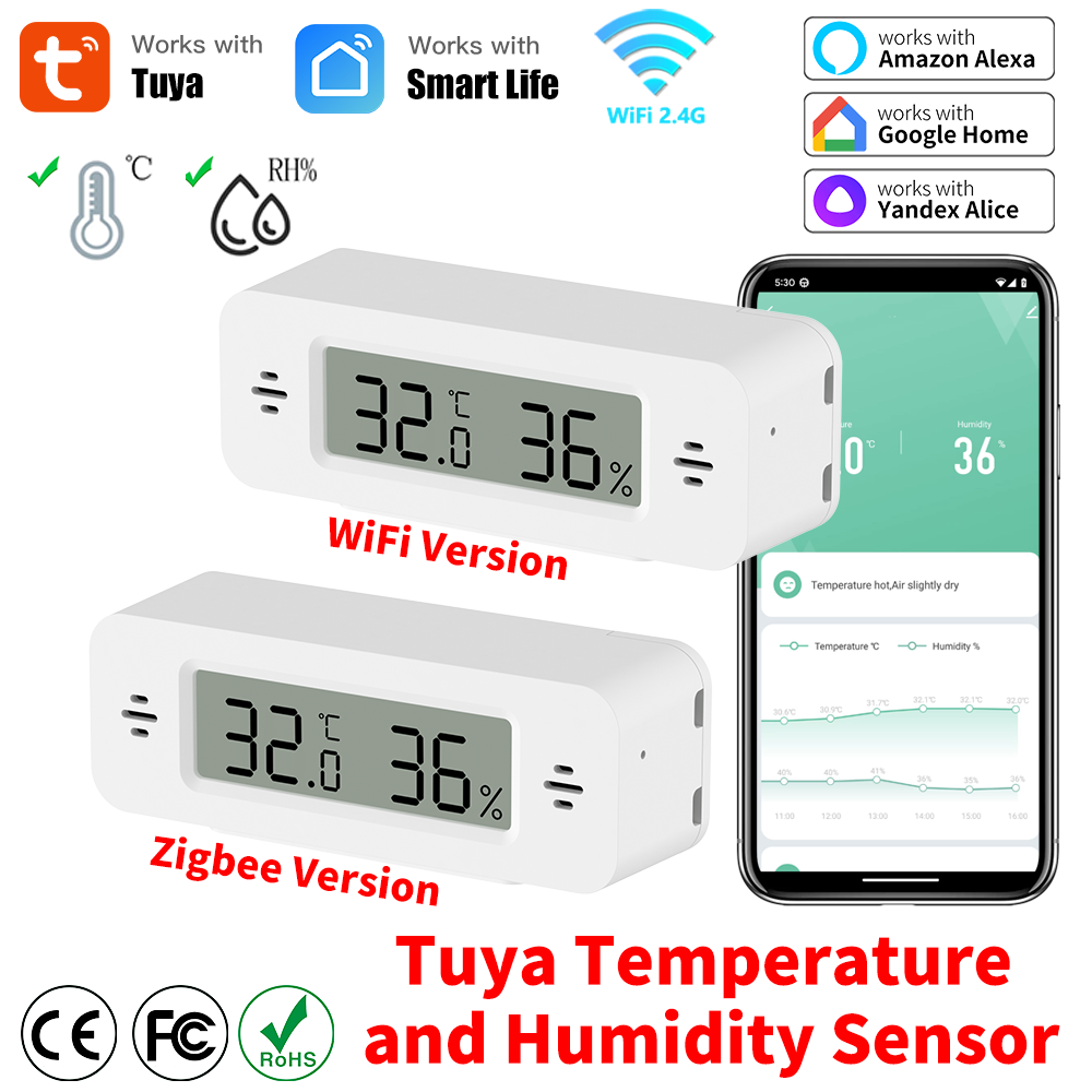 Tuya WiFi/Zigbee Temperature H - Digital Hygrometer Probe のレビューと価格