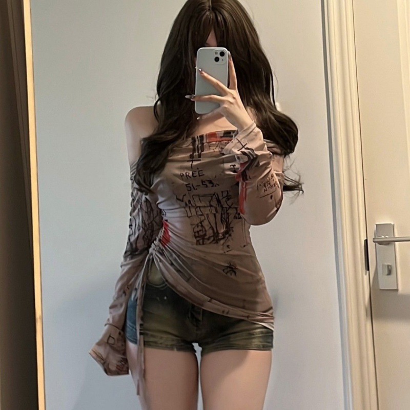 Long sleeved T-shirt spicy gir - Screen Top Mesh のレビューと価格