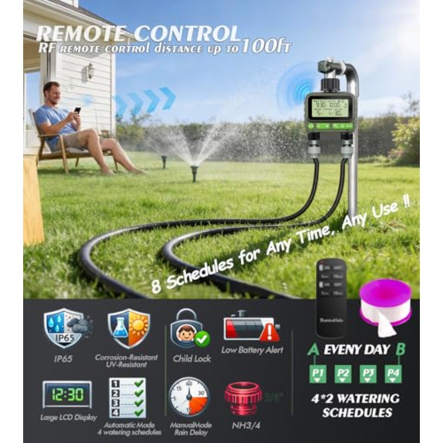 Smart Sprinkler Timer for Lawn - Timer Dual Outlet のレビューと価格