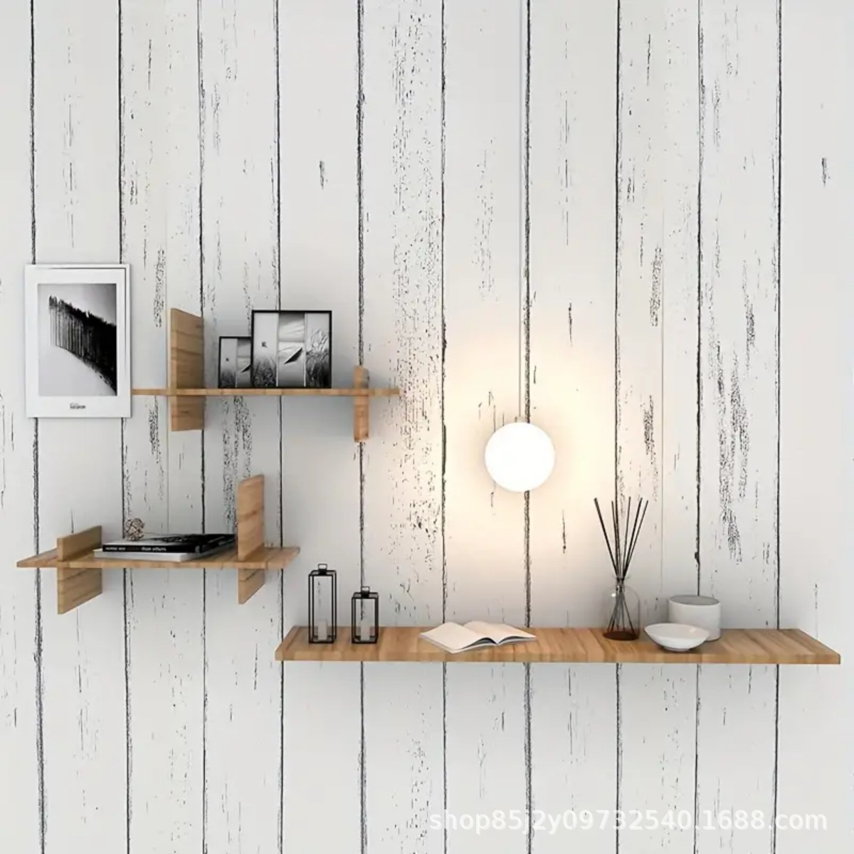 Retro White Wallpaper Wooden P - Pvc Panel Background のレビューと価格