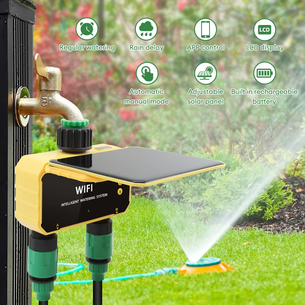 WiFi Solar Timer Dual Water Va - Timer Dual Outlet のレビューと価格