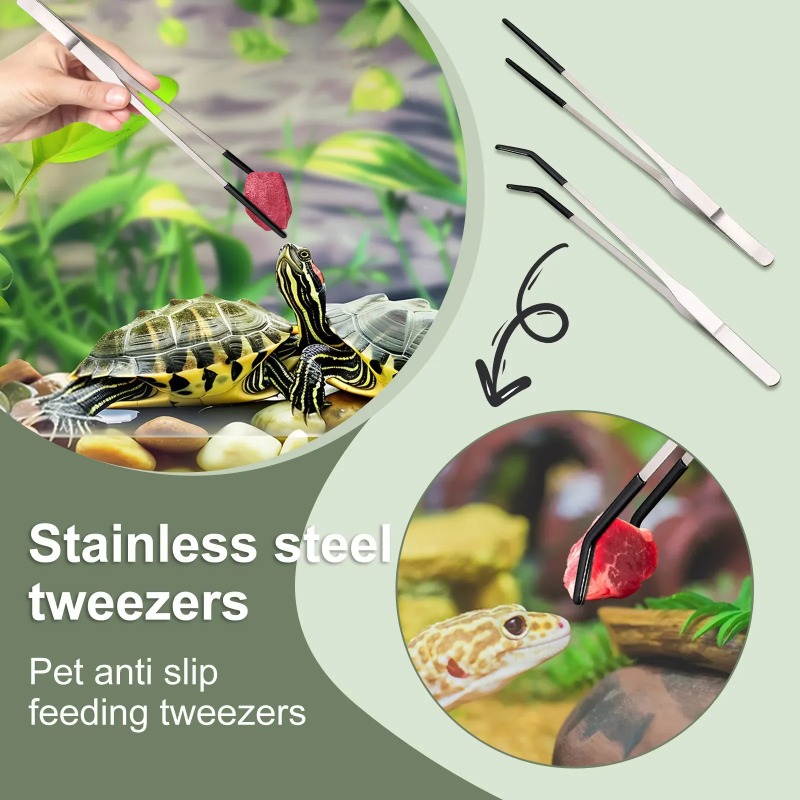 2Pcs Stainless Steel Tweezers  - Feeding Tong Stainless のレビューと価格
