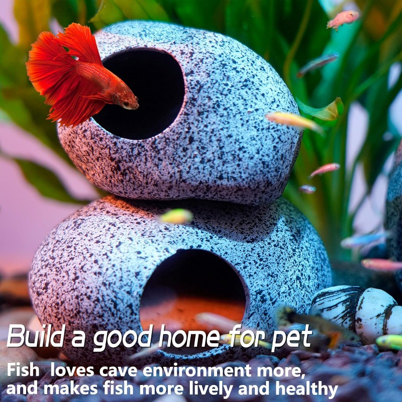 Aquarium Decorations Cave Fish - Hide Cave Ceramic のレビューと価格