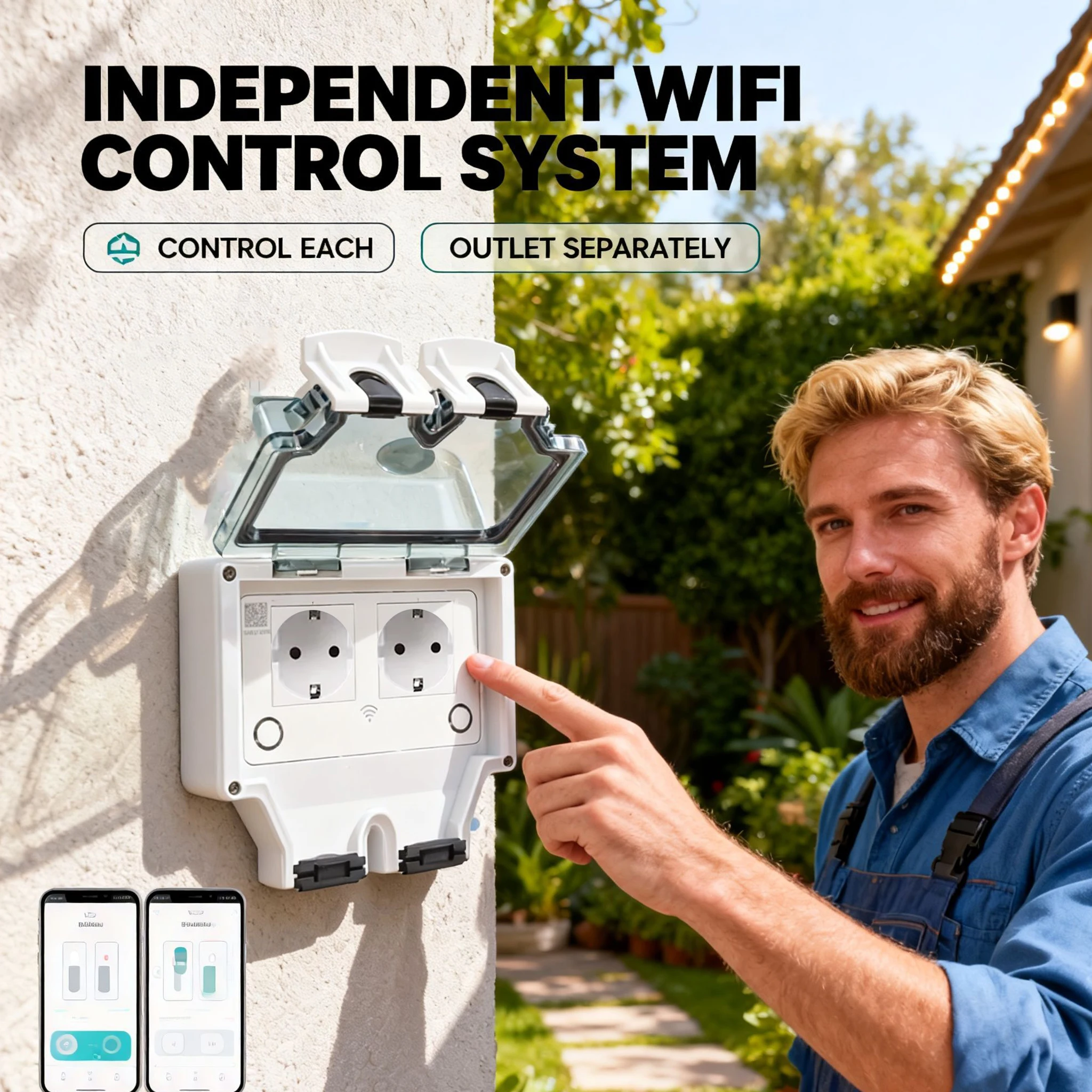 Tuya Waterproof Electrical Wal - Timer Dual Outlet のレビューと価格