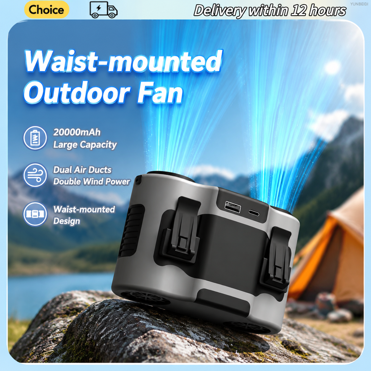 Portable Waist Clip Fan Mini U - Timer Dual Outlet のレビューと価格