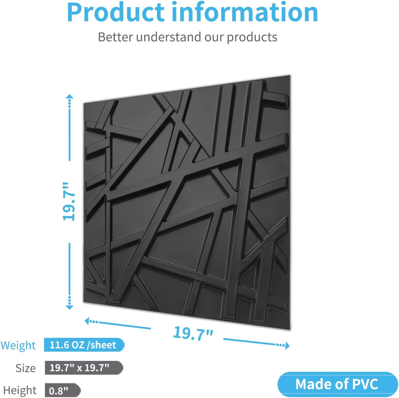 19.7x19.7in PVC Wall Panel Str - Pvc Panel Background のレビューと価格