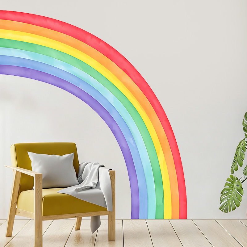 Large Rainbow Wall Stickers Se - Pvc Panel Background のレビューと価格