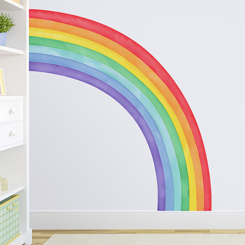 Large Rainbow Wall Stickers Se - Pvc Panel Background のレビューと価格